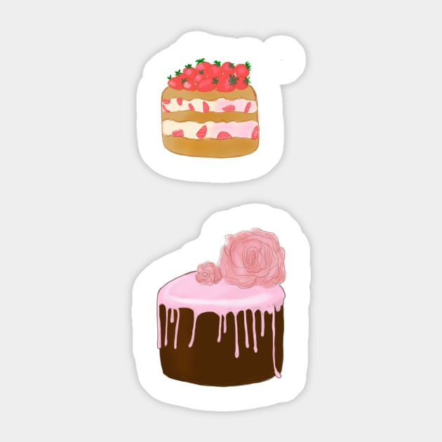 Cute cakes Sticker by Carriefamous